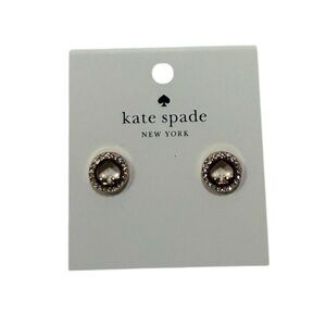 NWT Kate Spade Spot The Spade Pave Halo Spade Stud Rose Gold Earrings